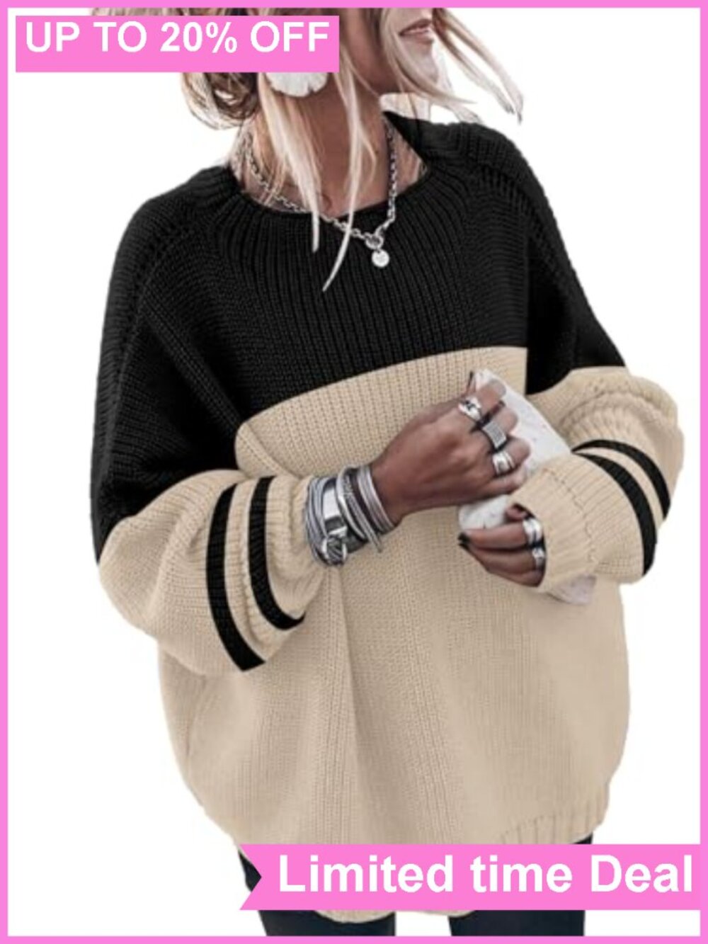 Oversized Chunky Knit Mock Neck Sweater Pullover Long Sleeve